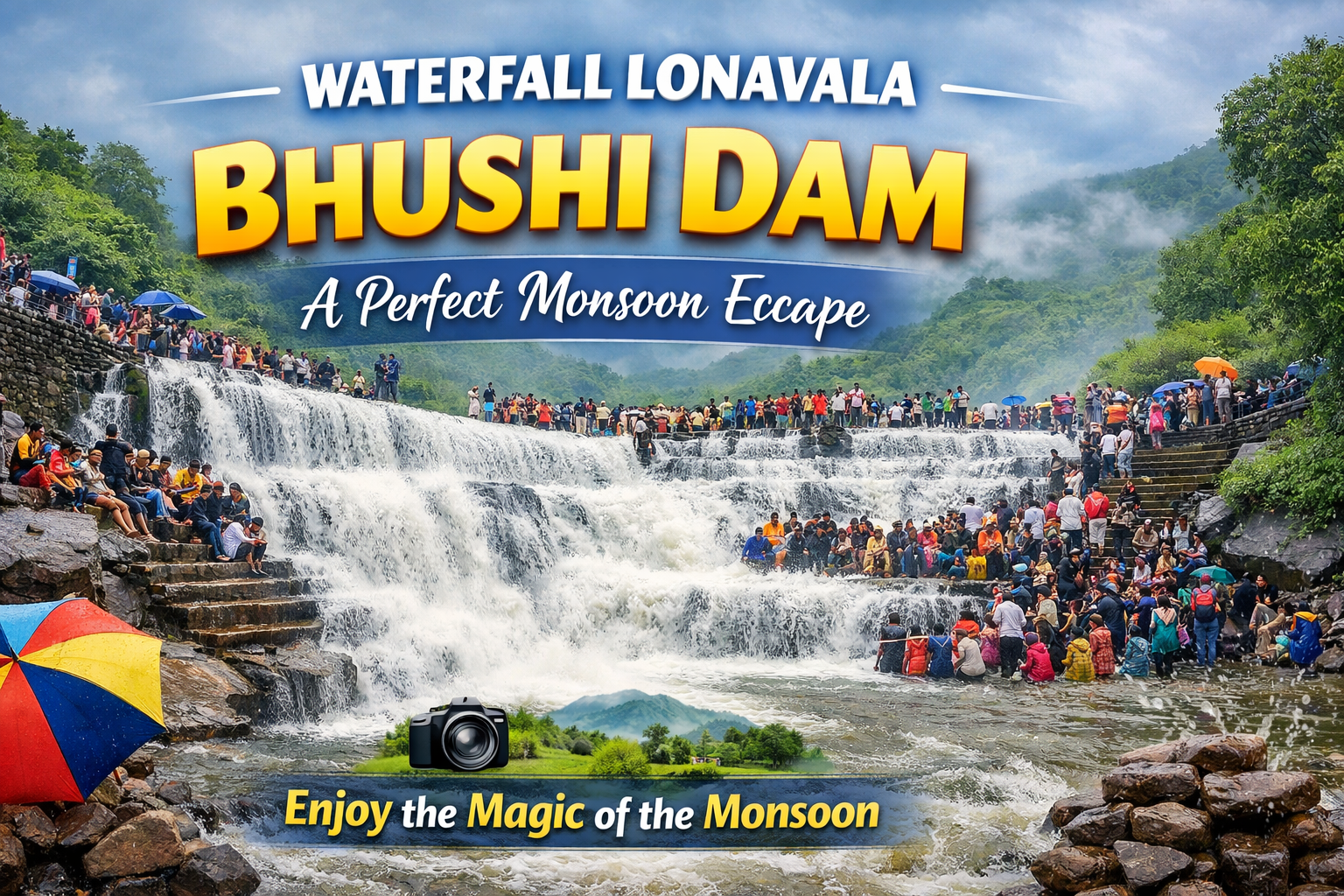 waterfall lonavala bhushi dam