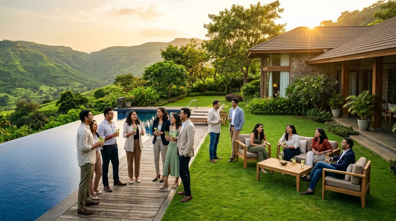 Best Homestay Near Navi Mumbai For Office Outing | Team Villas